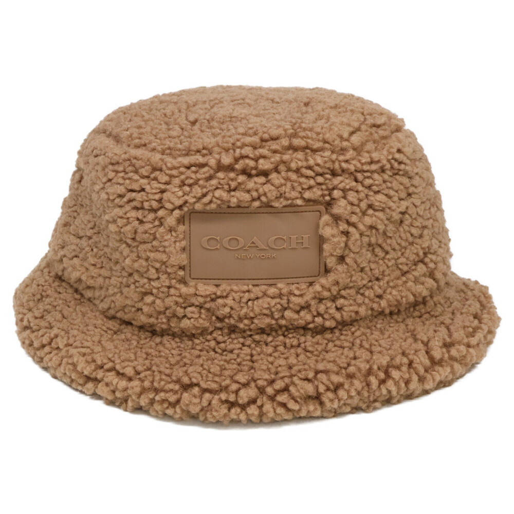 COACH CY049 Sherpa Bucket Hat, Size M/L, Brown, Women's